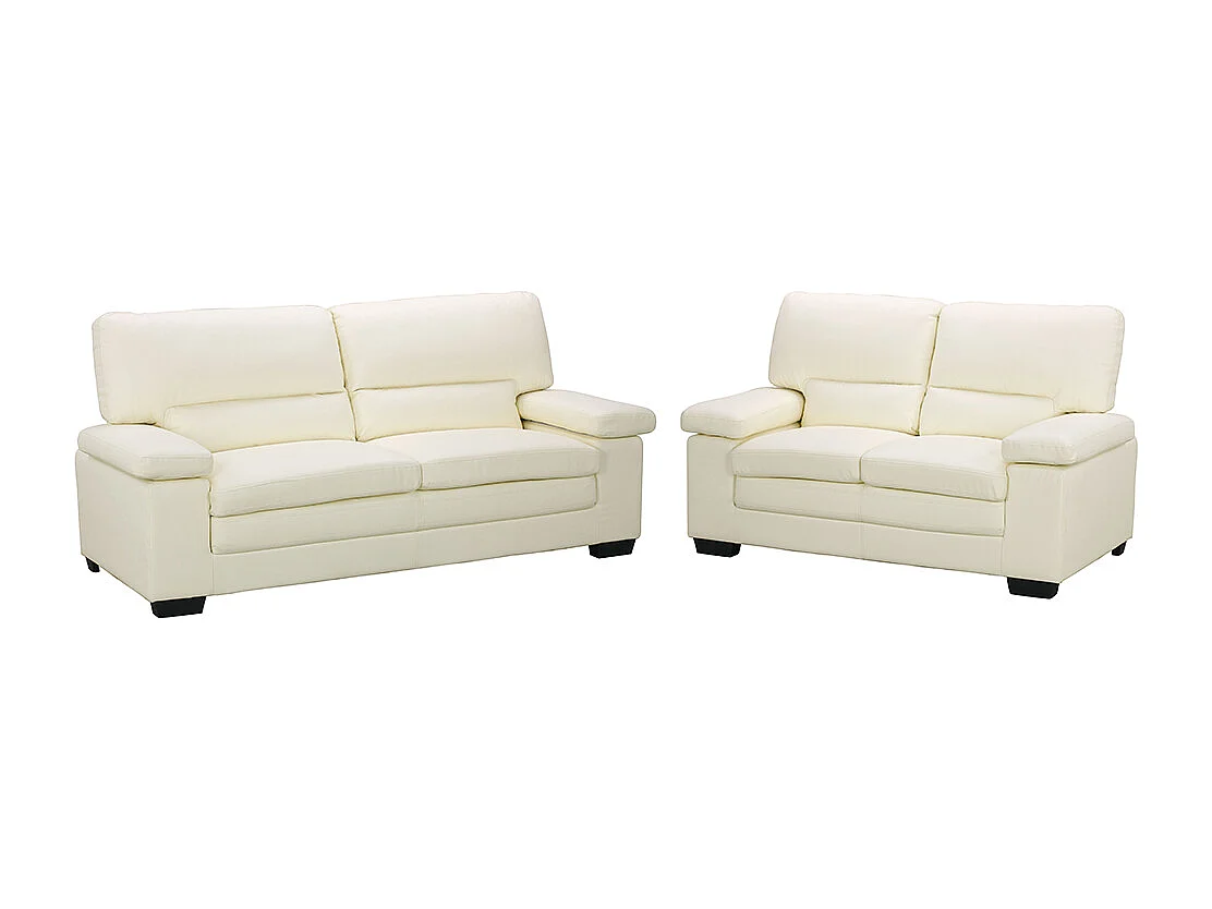 Sofá de 3+2 plazas de piel de búfalo marfil MIMAS II