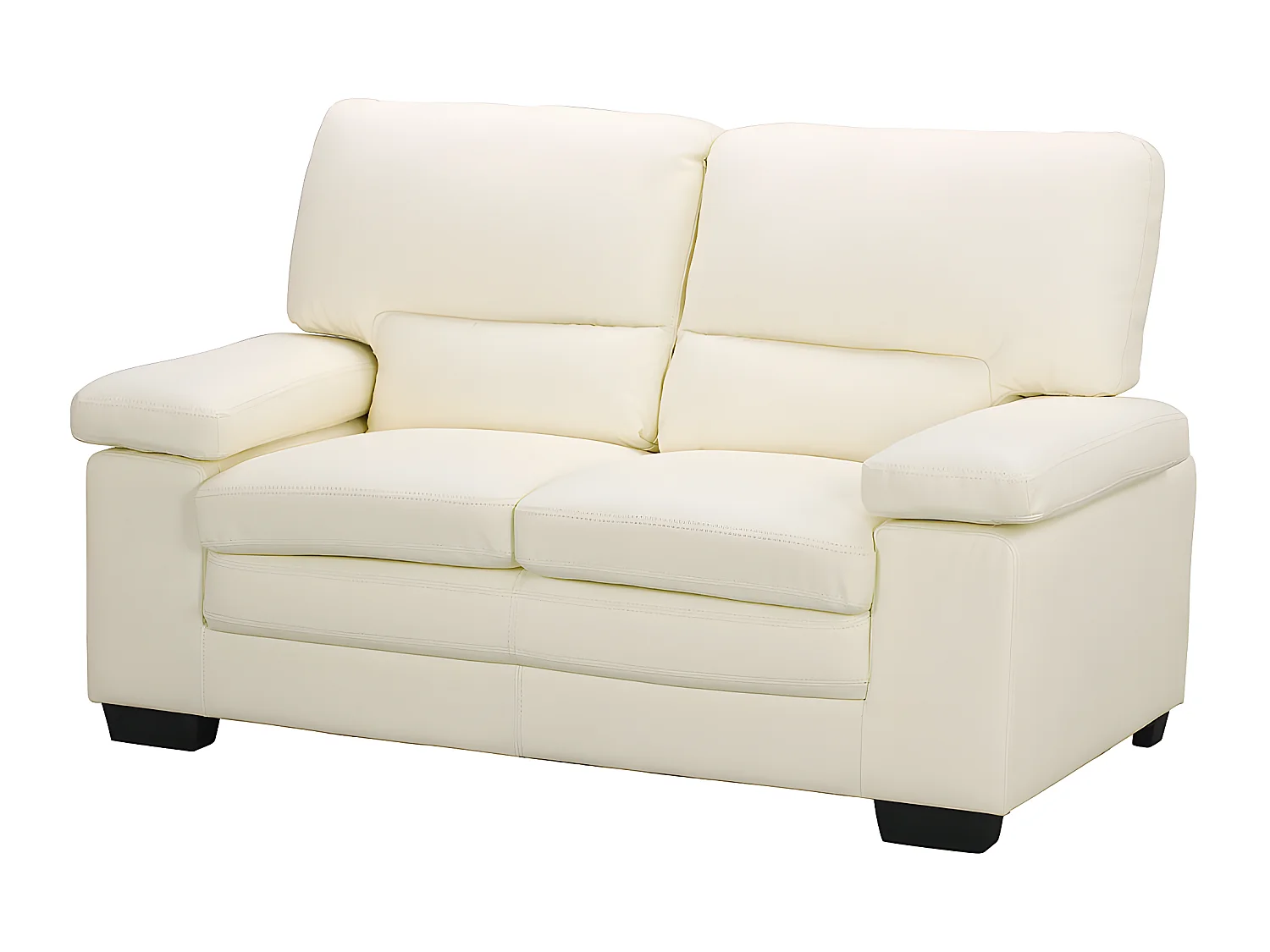 Couchgarnitur 3+2+1 - Büfelleder - Elfenbeinfarben - MIMAS II