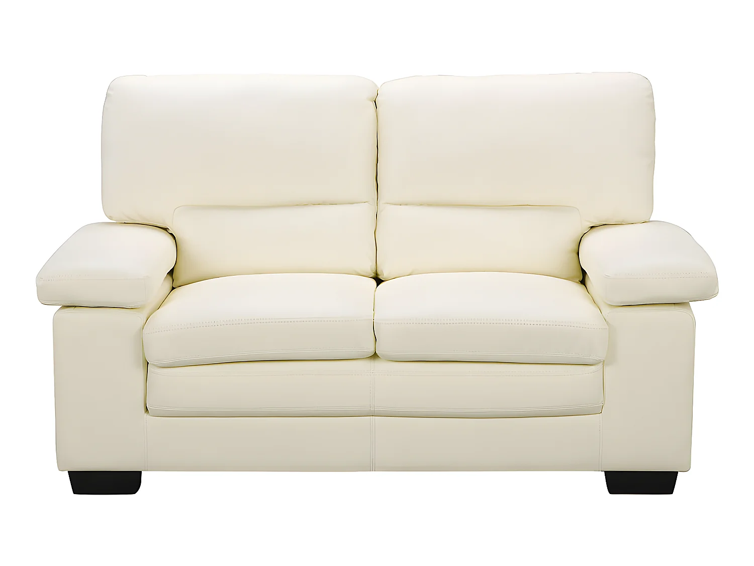 Couchgarnitur 3+2+1 - Büfelleder - Elfenbeinfarben - MIMAS II