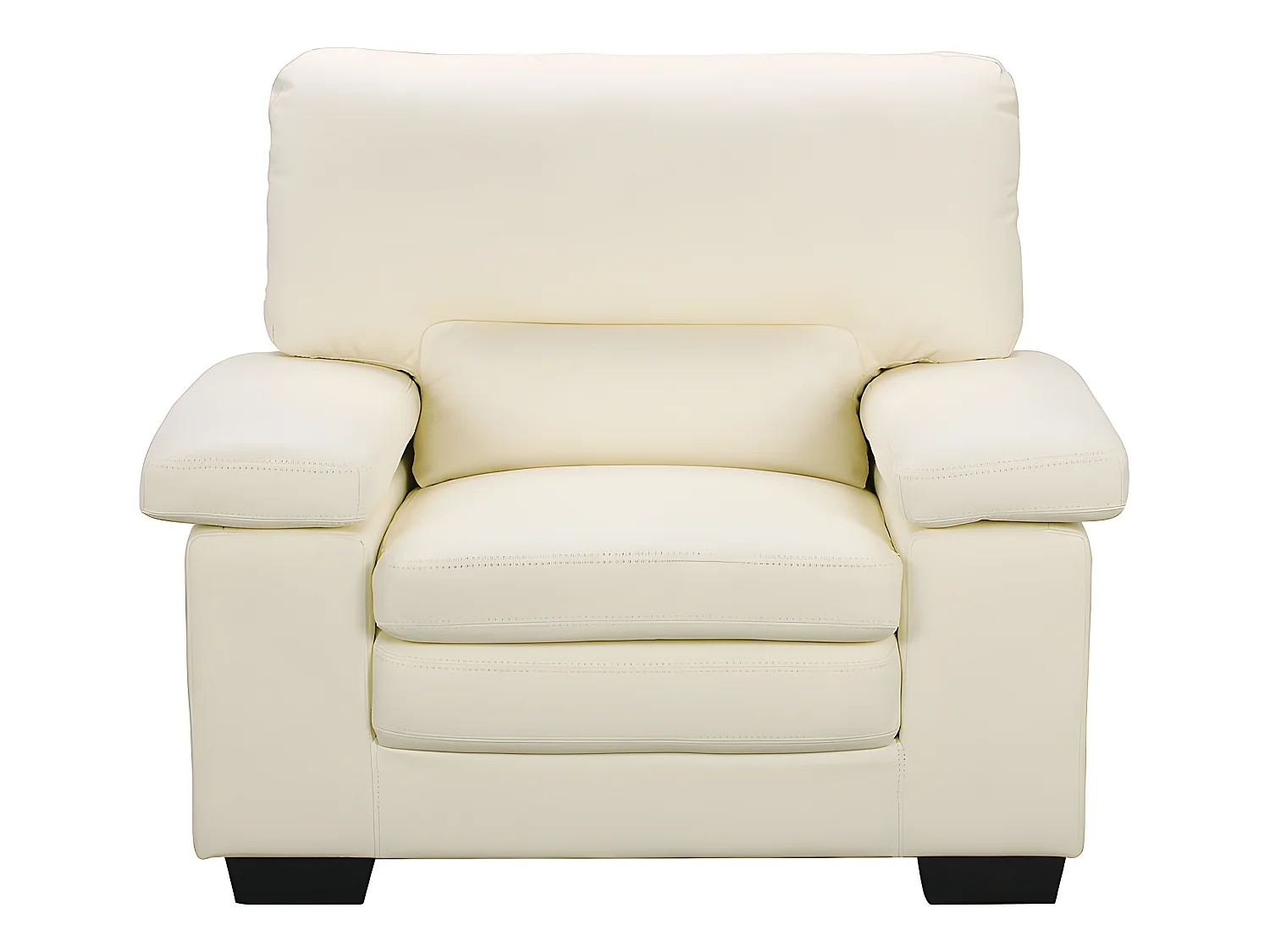 Sofá de 3 plazas y sillón de piel de búfalo marfil MIMAS II