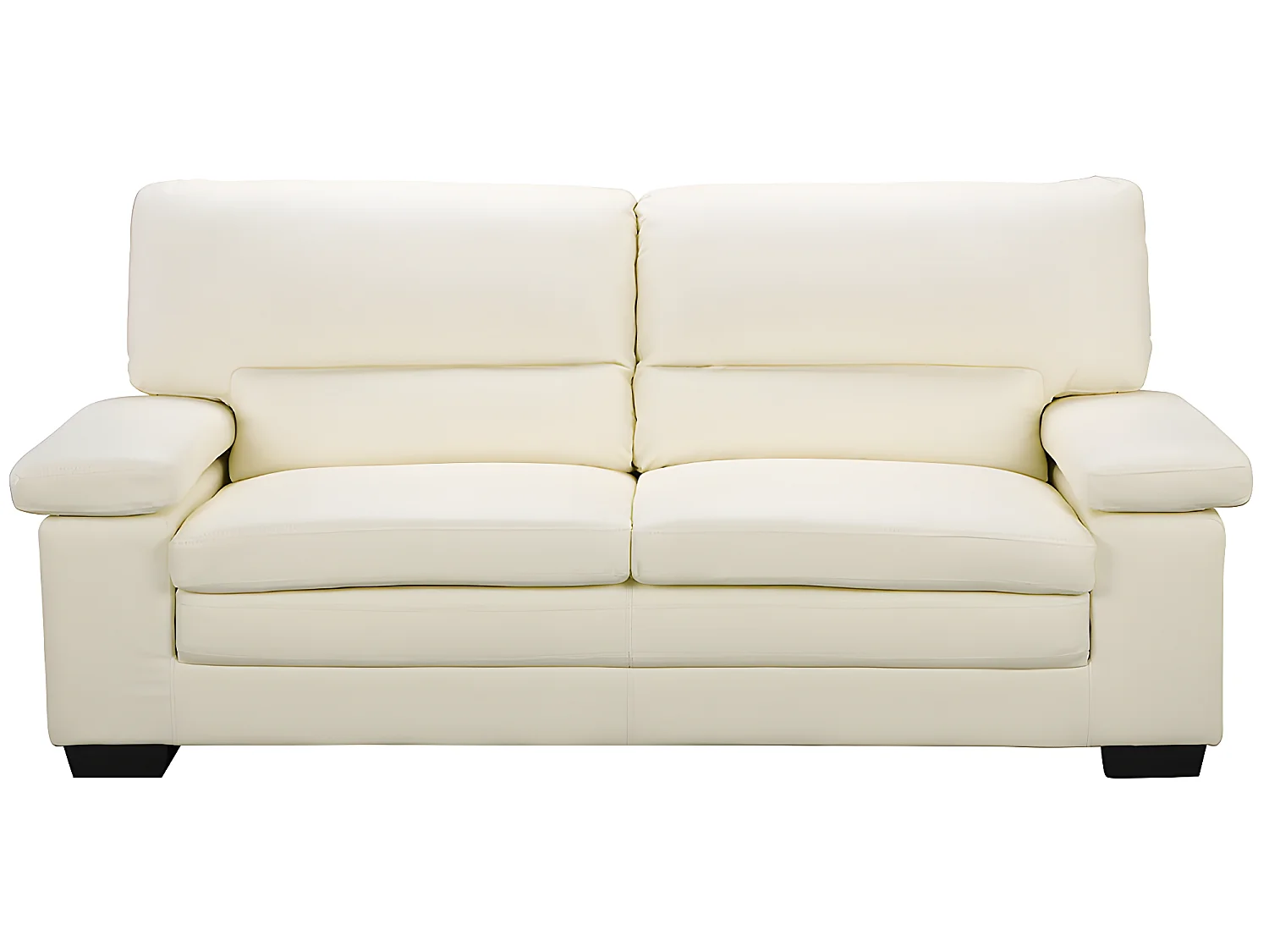 Canapé 3 places et fauteuil en cuir de buffle ivoire MIMAS II