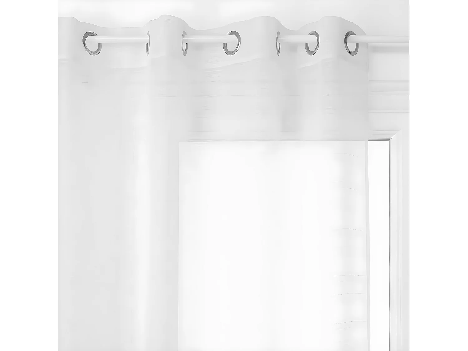 Voilage à œillets Blanc tissage à rayures 140 x 240 cm