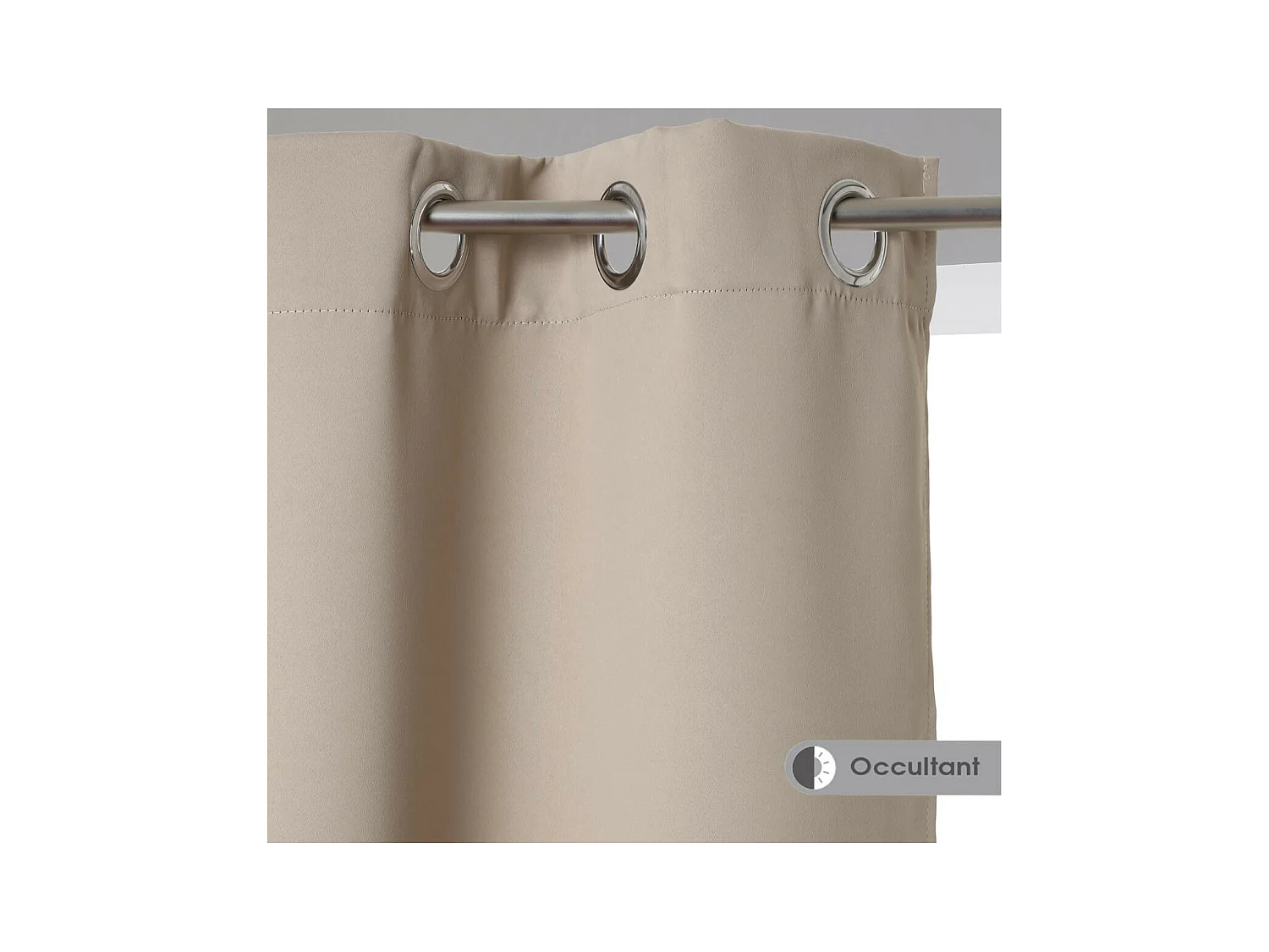 Rideau à œillets Occultant Beige Lin 140 x 260 cm