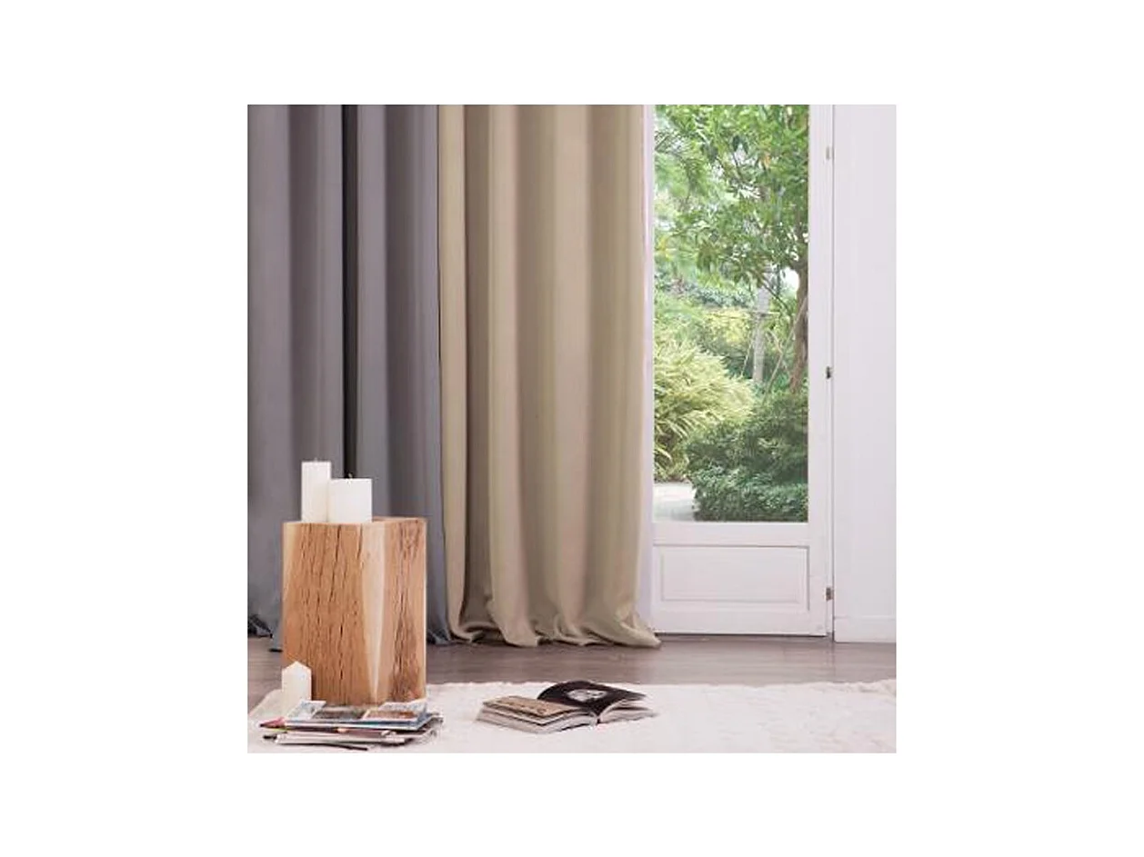 Rideau à œillets Occultant Beige Lin 140 x 260 cm