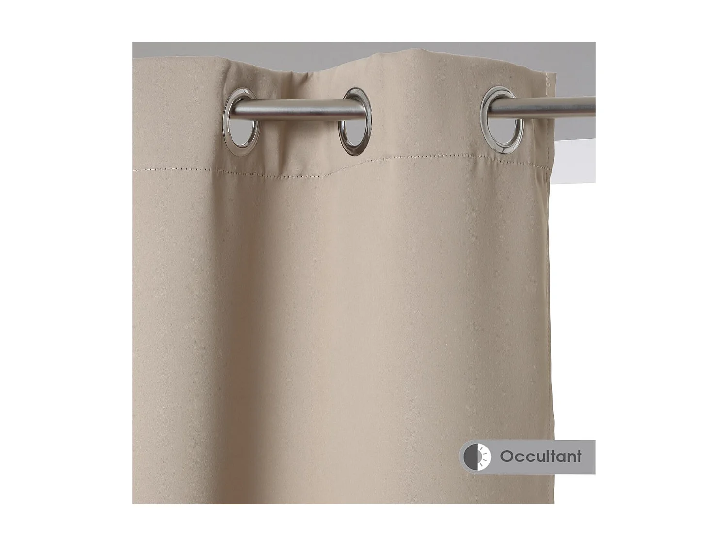 Rideau à œillets Occultant Beige Lin 140 x 260 cm