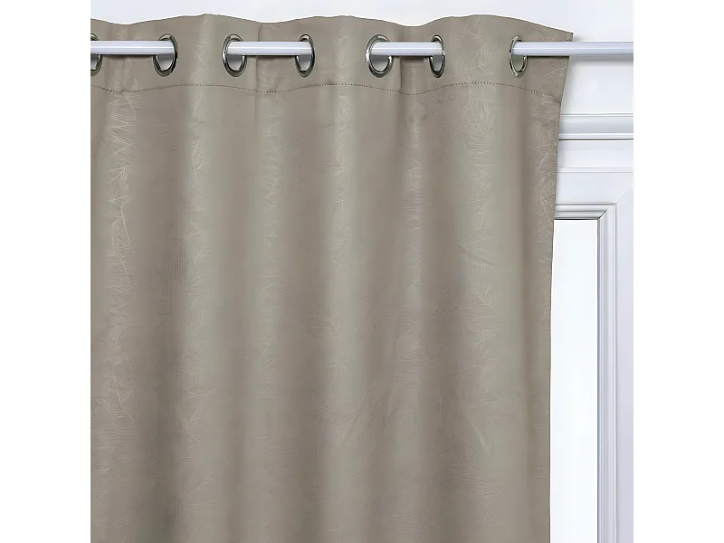 Blickdichter Vorhang mit reliefartigen Blättern 140 x 260 cm