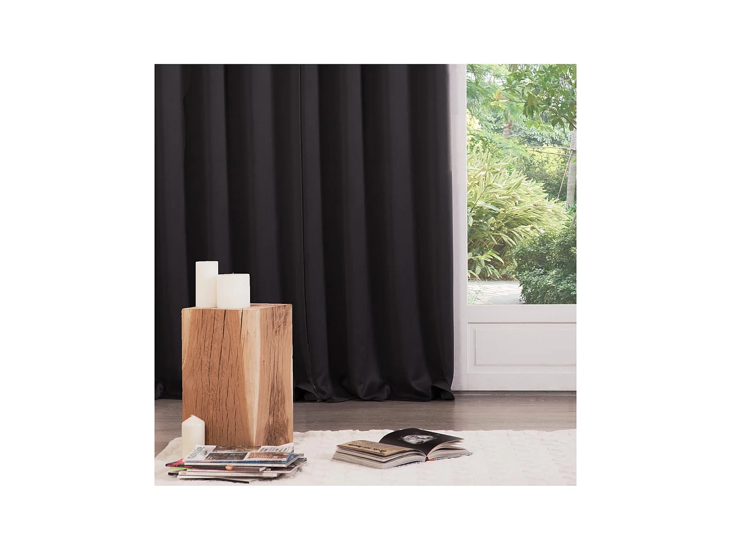 Lot de 2 Rideaux Occultants Noir 135 x 240 cm