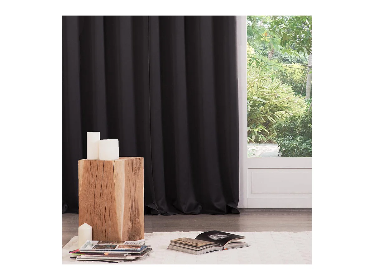Lot de 2 Rideaux Occultants Noir 135 x 240 cm