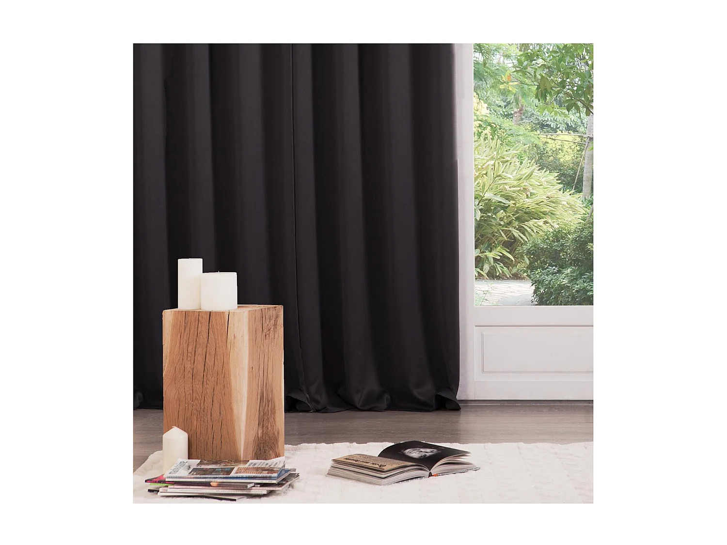 Lot de 2 Rideaux Occultants Noir 135 x 240 cm