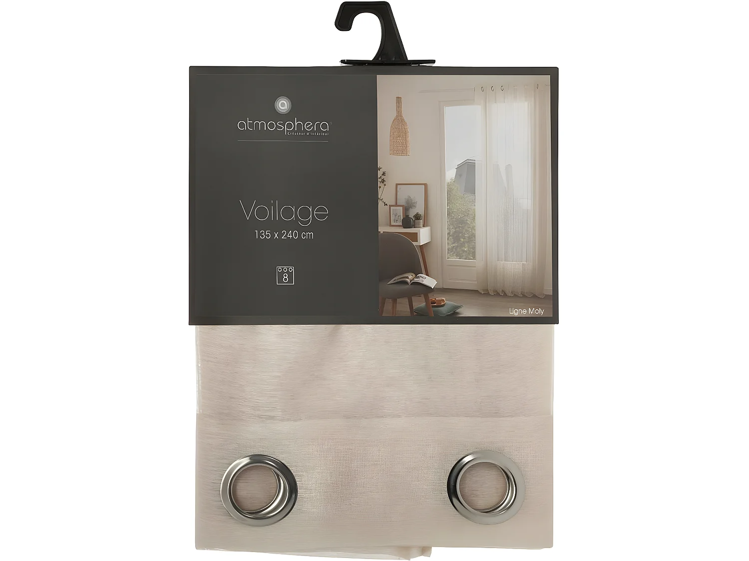 Voilage à œillets Beige Lin 135 x 240 cm