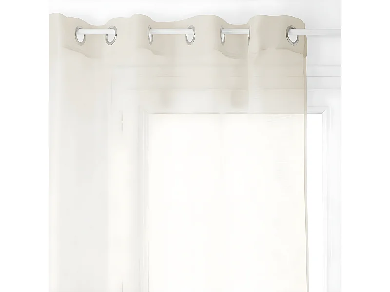 Voilage à œillets Beige Lin 135 x 240 cm