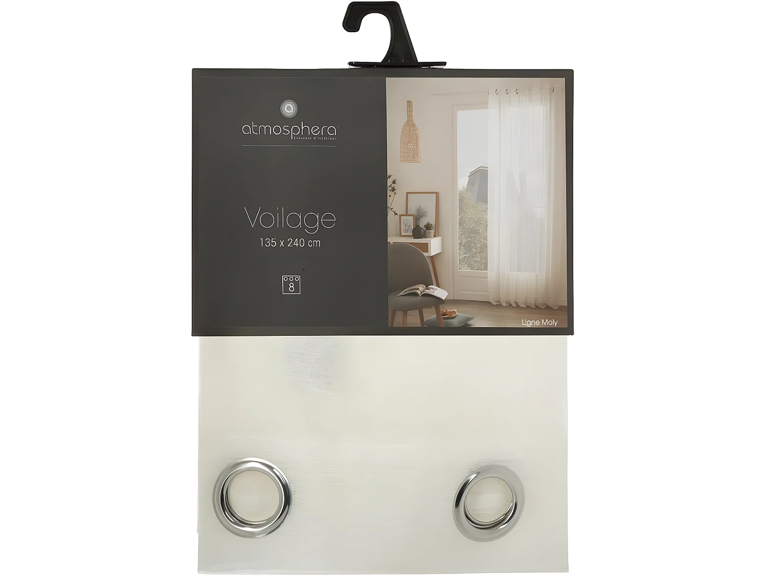 Voilage à œillets Ivoire 135 x 240 cm