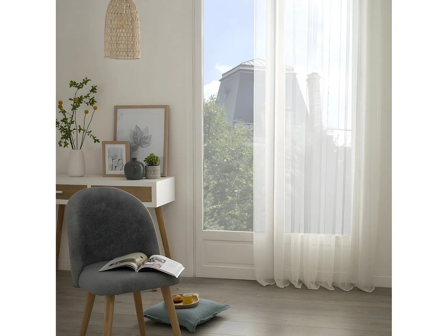 Voilage à œillets Ivoire 135 x 240 cm