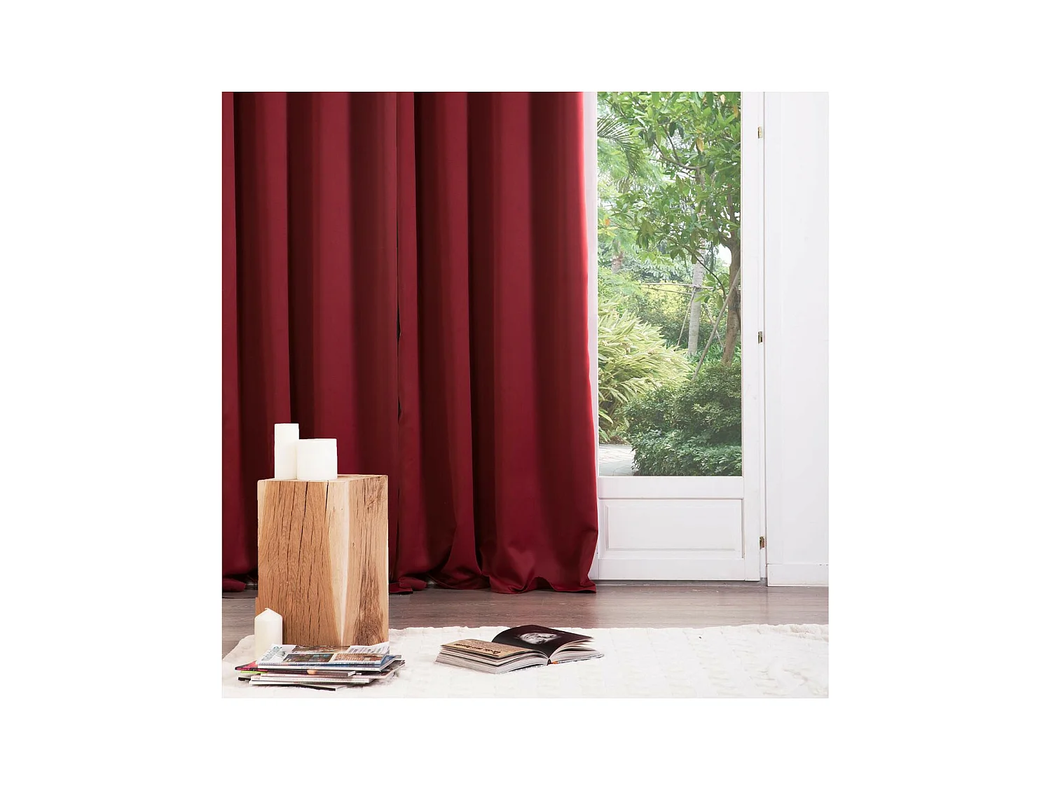 Lot de 2 Rideaux Occultants Rouge 135 x 240 cm