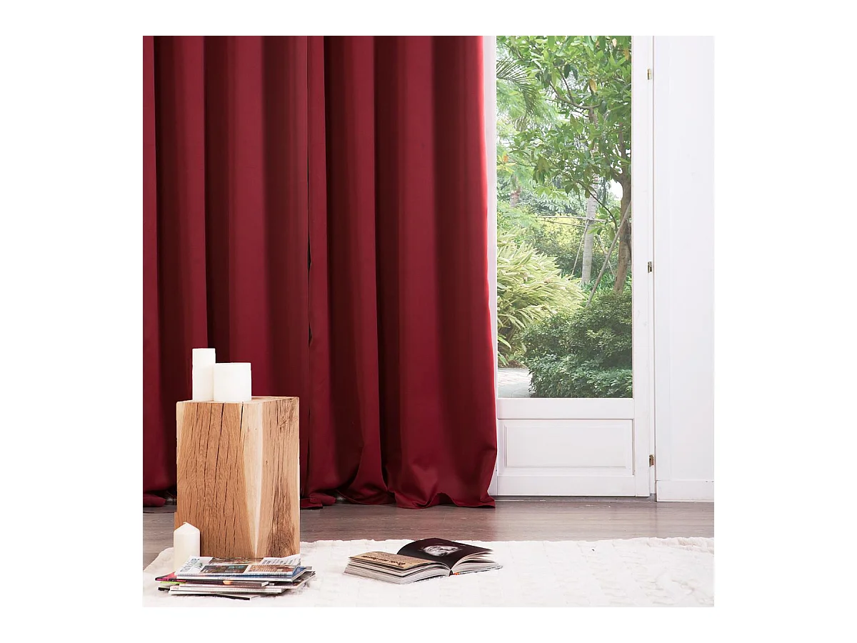 Lot de 2 Rideaux Occultants Rouge 135 x 240 cm