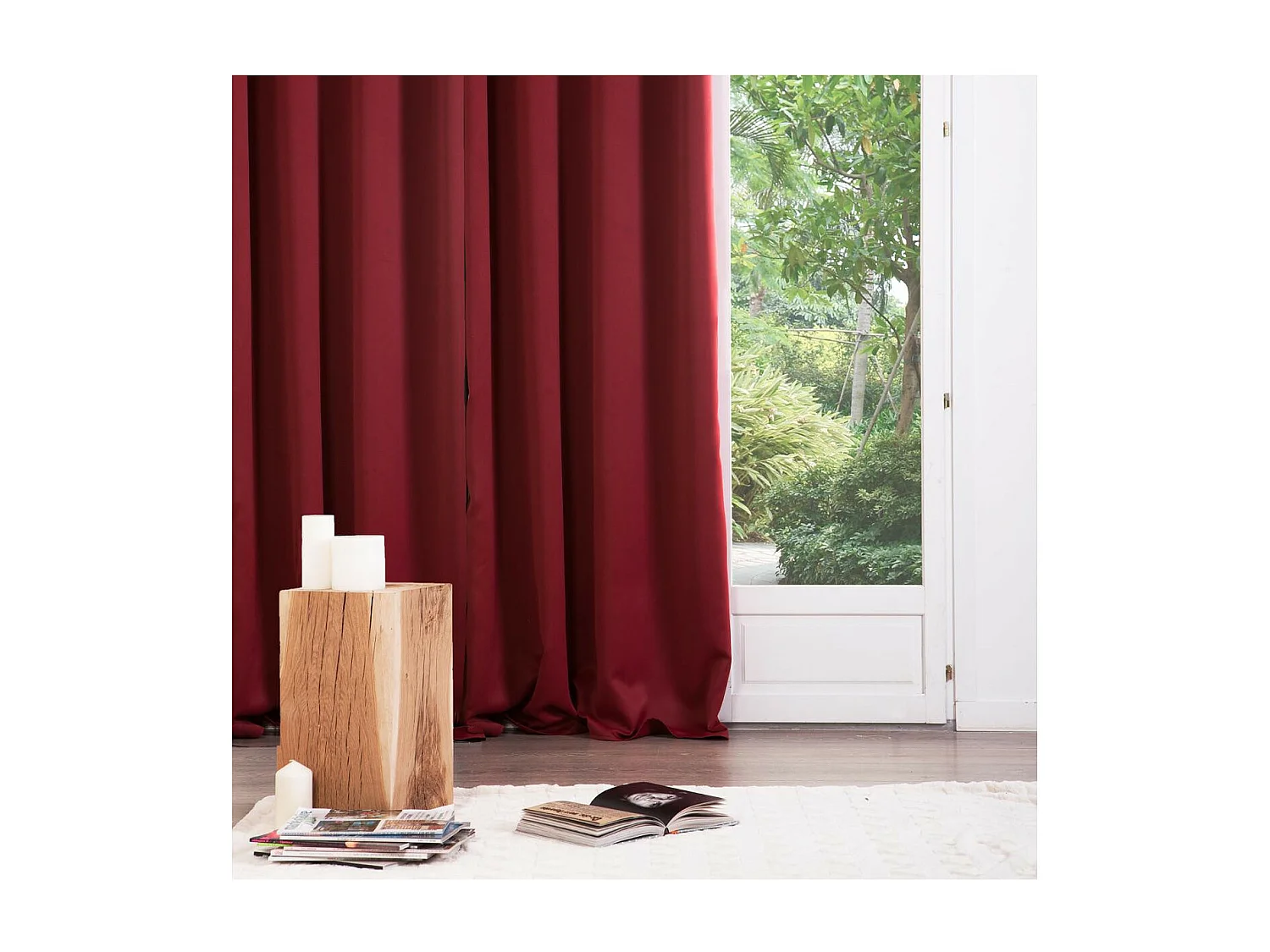 Lot de 2 Rideaux Occultants Rouge 135 x 240 cm