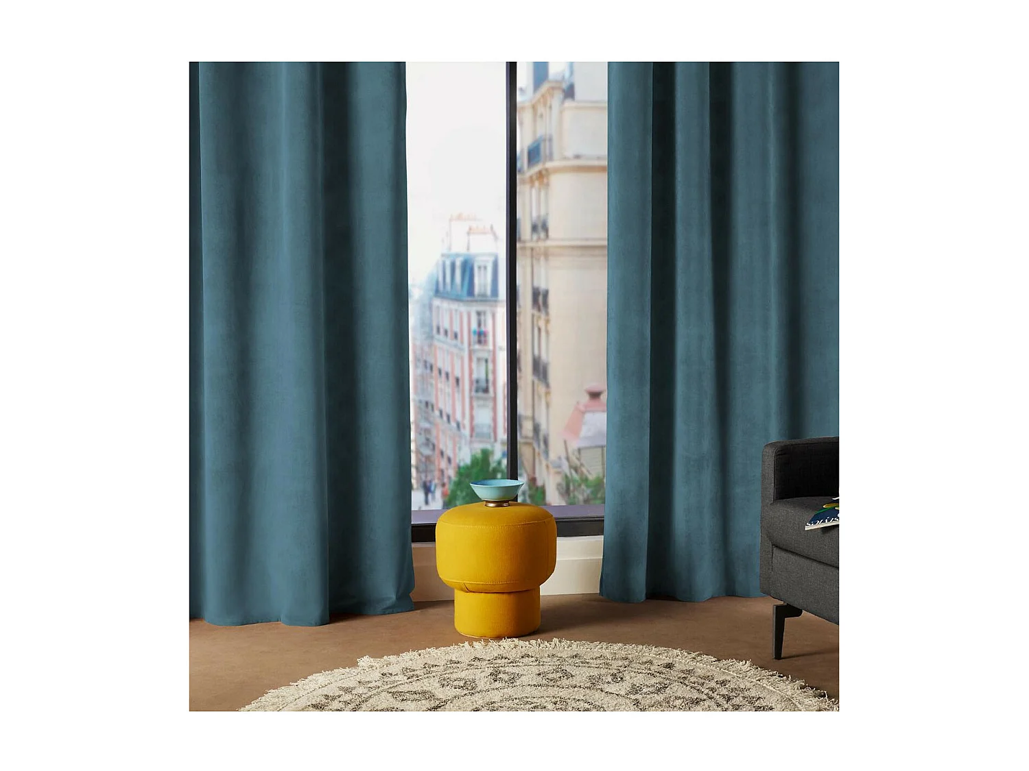 Cortina Atmosphera Lilou Azul Poliéster (140 x 260 cm)