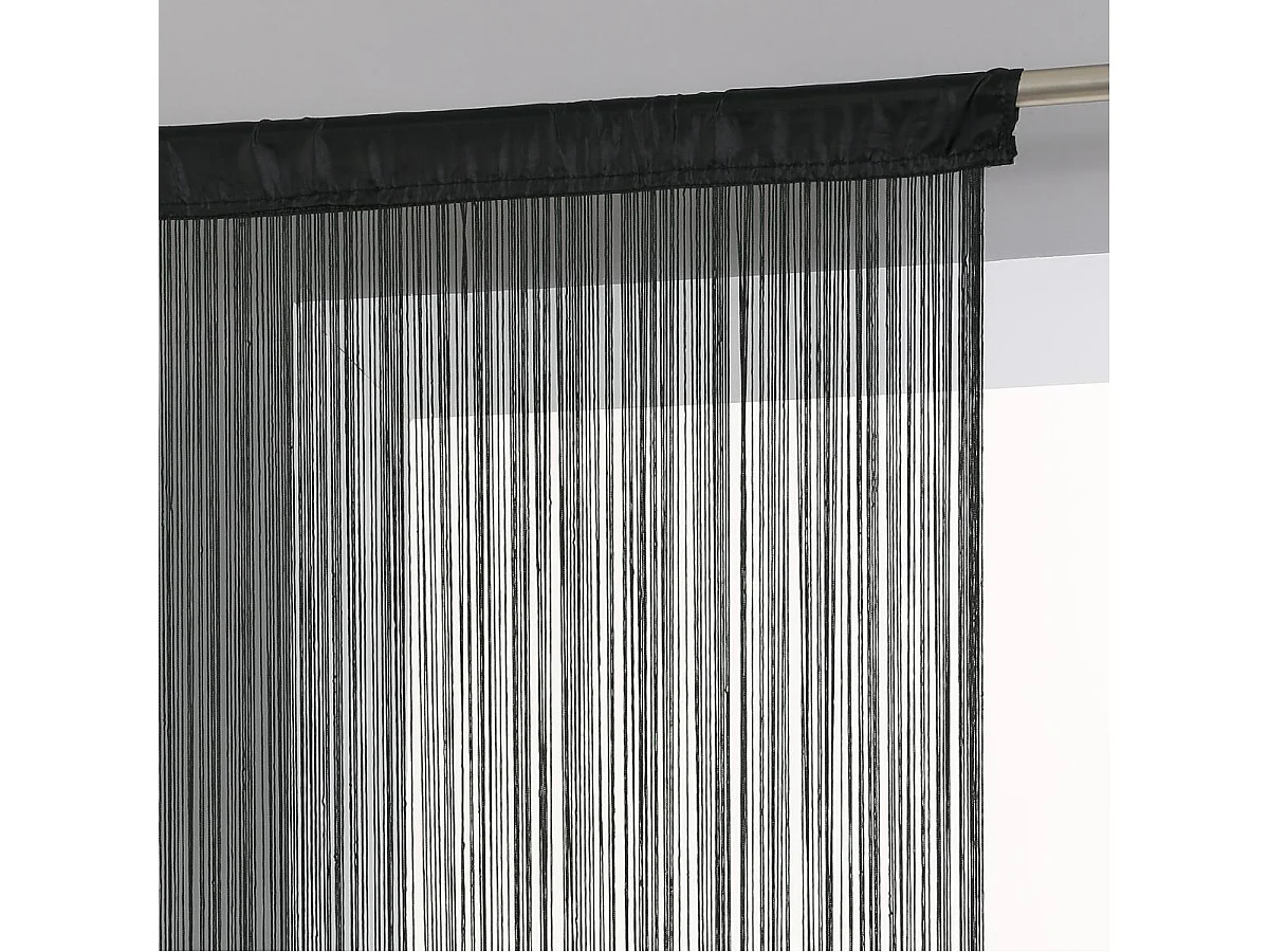 Rideau fil Noir 90 x 200 cm densité optimale