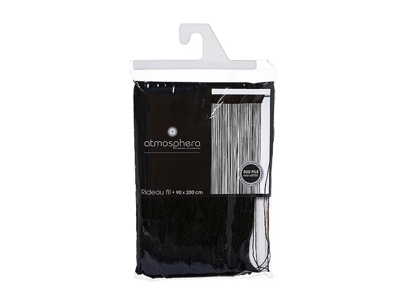 Rideau fil Noir 90 x 200 cm densité optimale