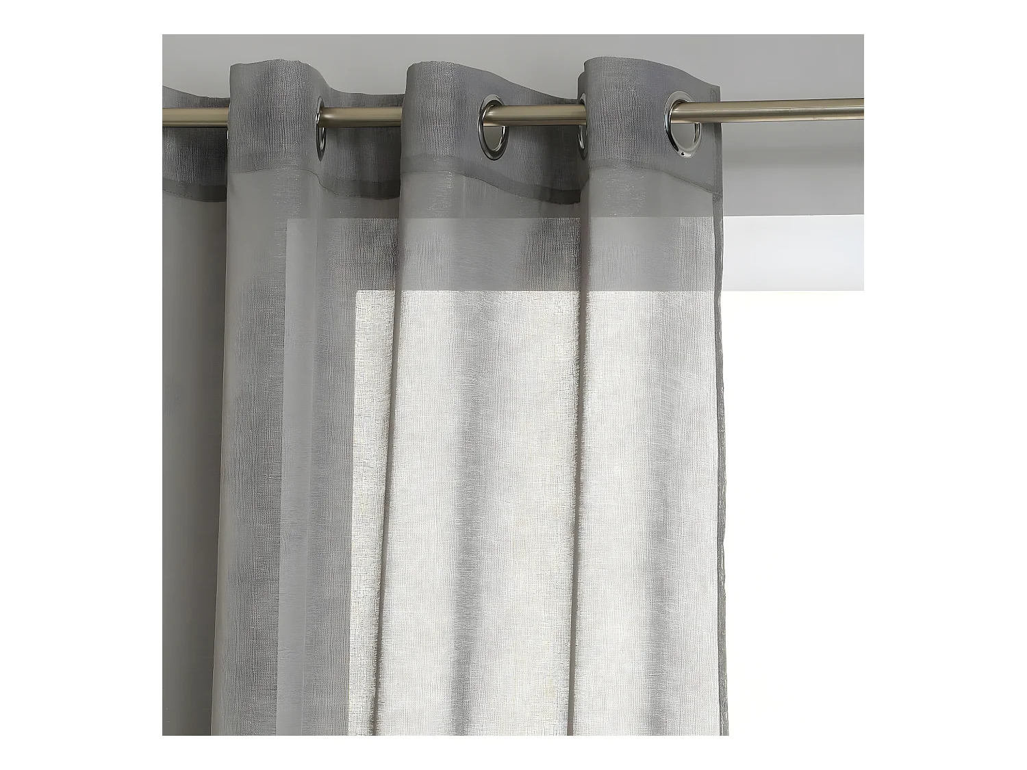 Voilage à œillets Etamine Gris 140 x 260 cm