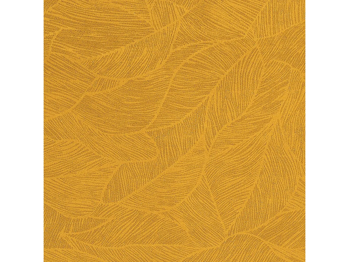 Rideau à œillets Occultant Ocre Feuille en relief 140 x 260 cm