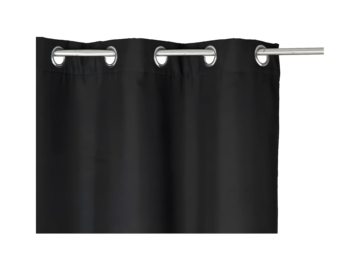 Rideau à œillets isolant doublure polaire Noir  140 x 260 cm