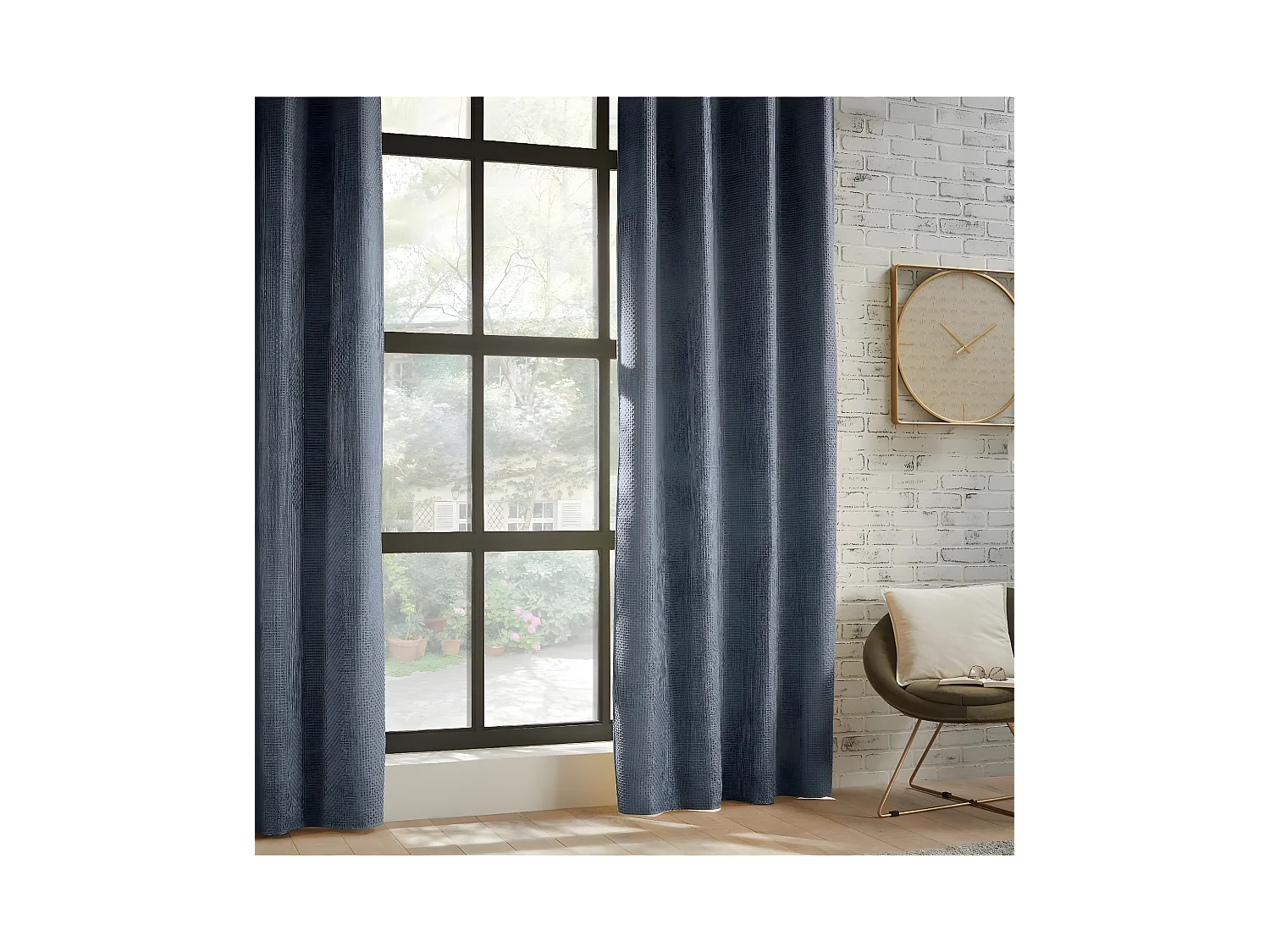 Rideau à œillets Occultant Jacquard Gris 140 x 260 cm