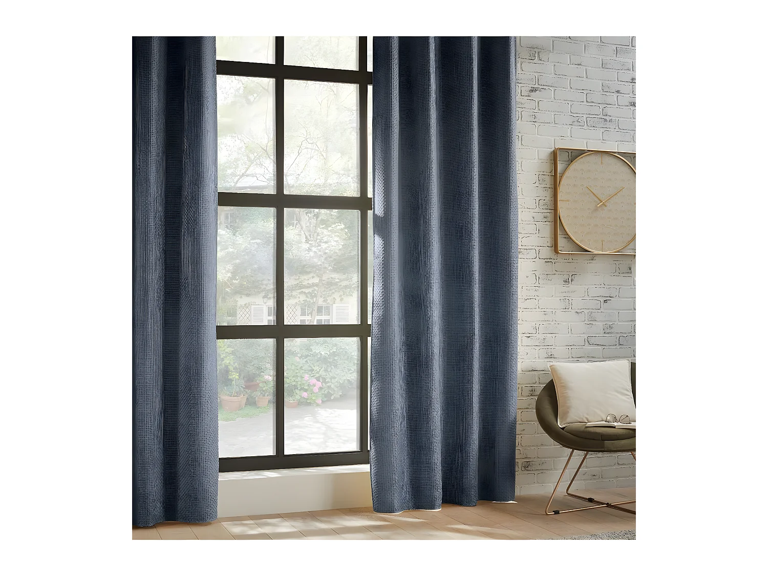 Rideau à œillets Occultant Jacquard Gris 140 x 260 cm