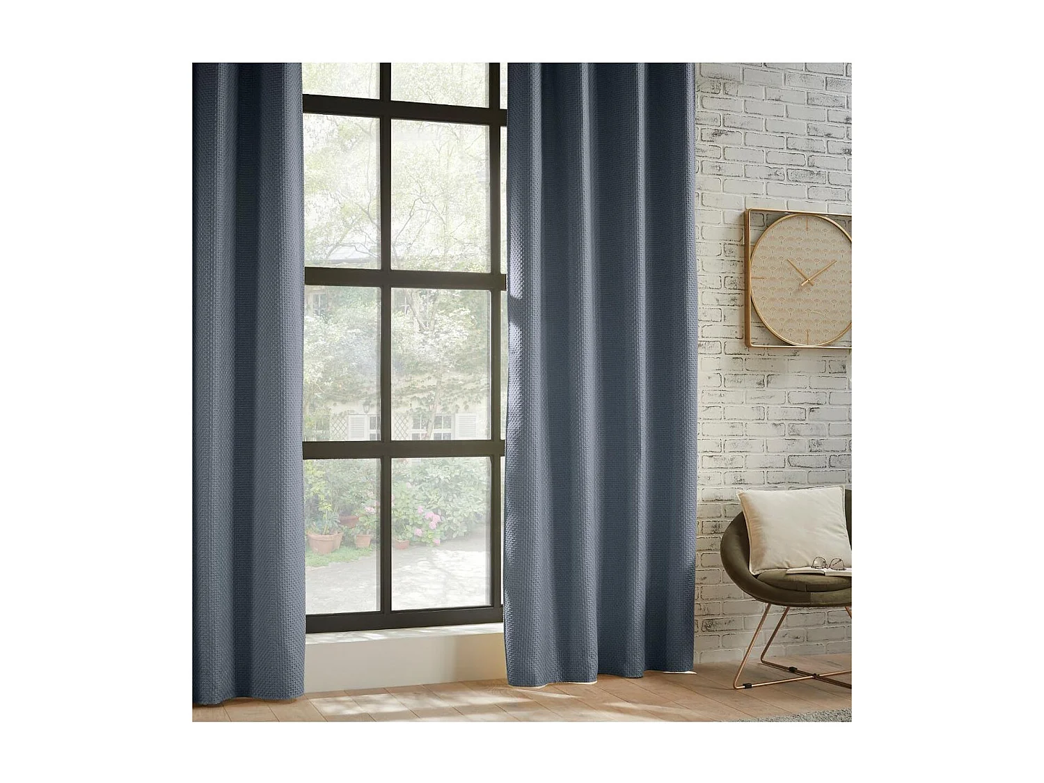 Rideau à œillets Occultant Jacquard Gris 140 x 260 cm
