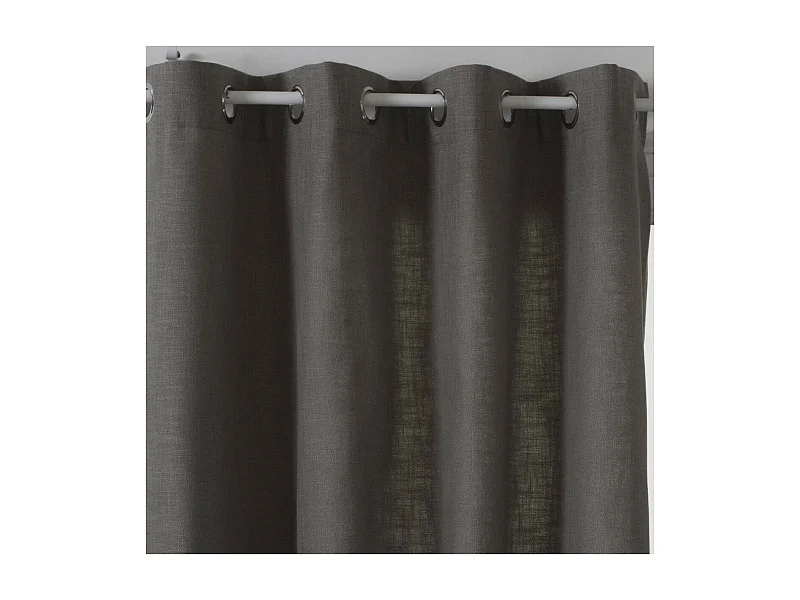 Rideau à œillets Tissu Gris Foncé 140 x 260 cm