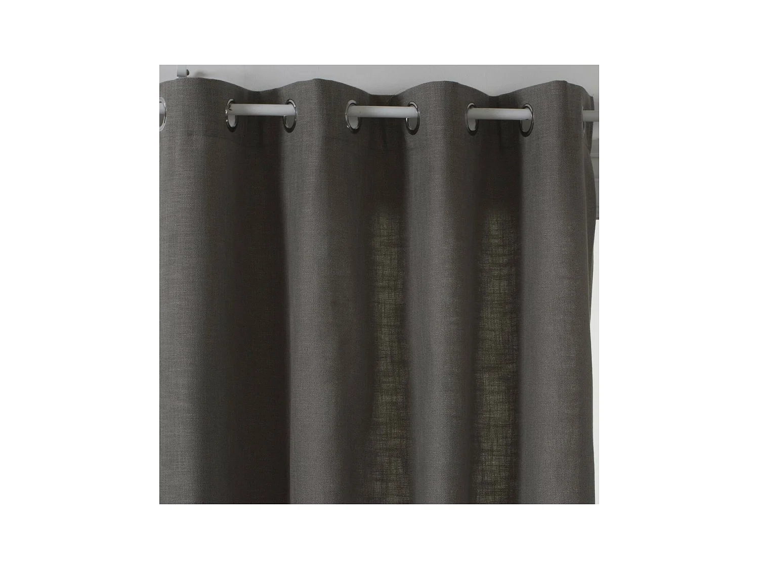 Rideau à œillets Tissu Gris Foncé 140 x 260 cm