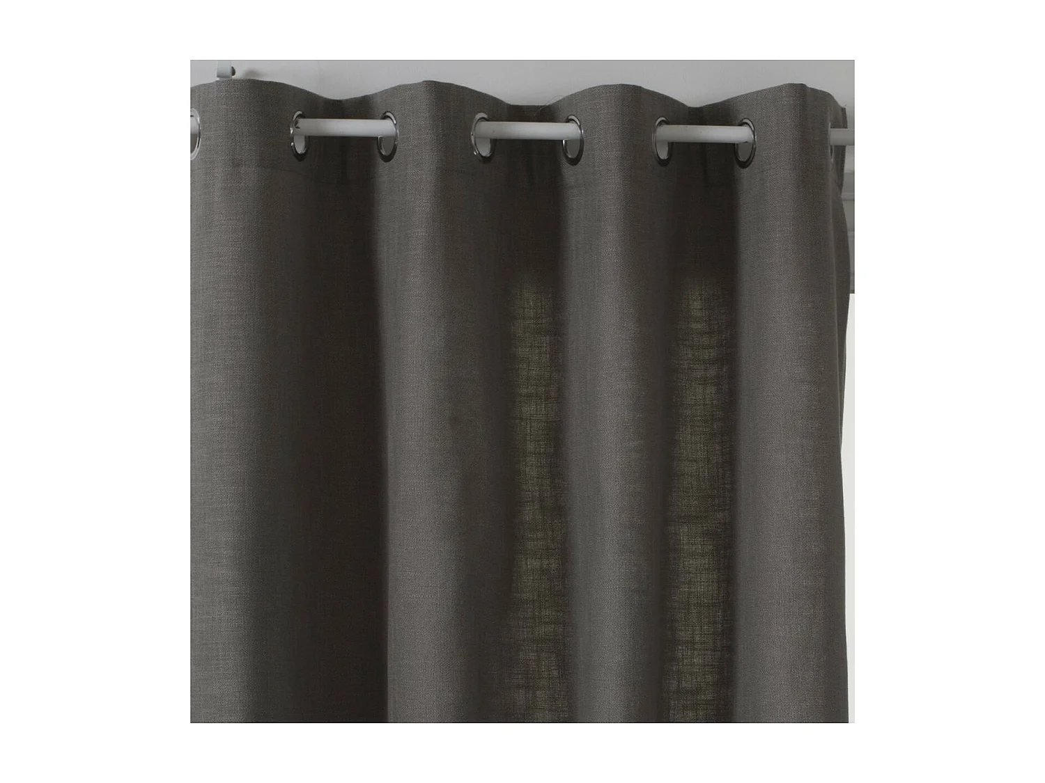 Rideau à œillets Tissu Gris Foncé 140 x 260 cm