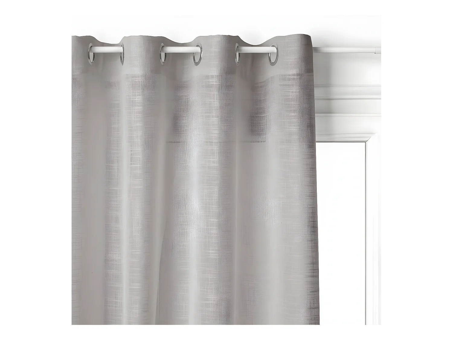Voilage à œillets Gris aspect satiné 140 x 240 cm