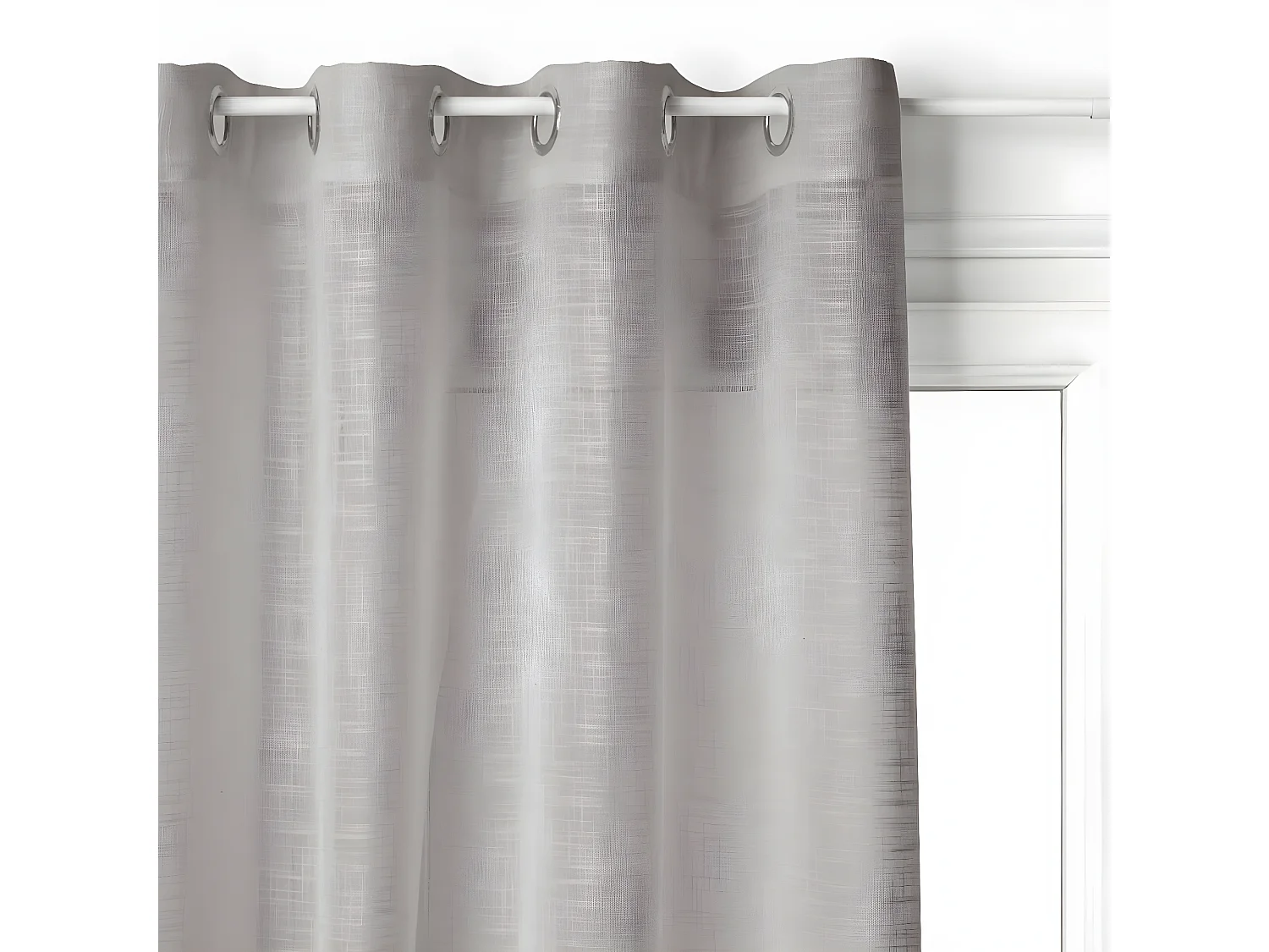 Voilage à œillets Gris aspect satiné 140 x 240 cm