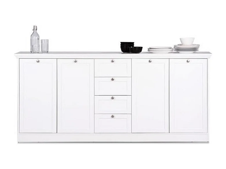 Credenza Landwood 52 colore bianco 4 ante e 4 cassetti
