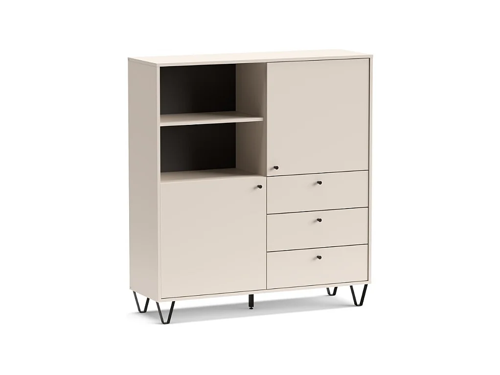 Credenza con ante cassetti e vano a giorno cachemire ALDO6 123,6x40x135H