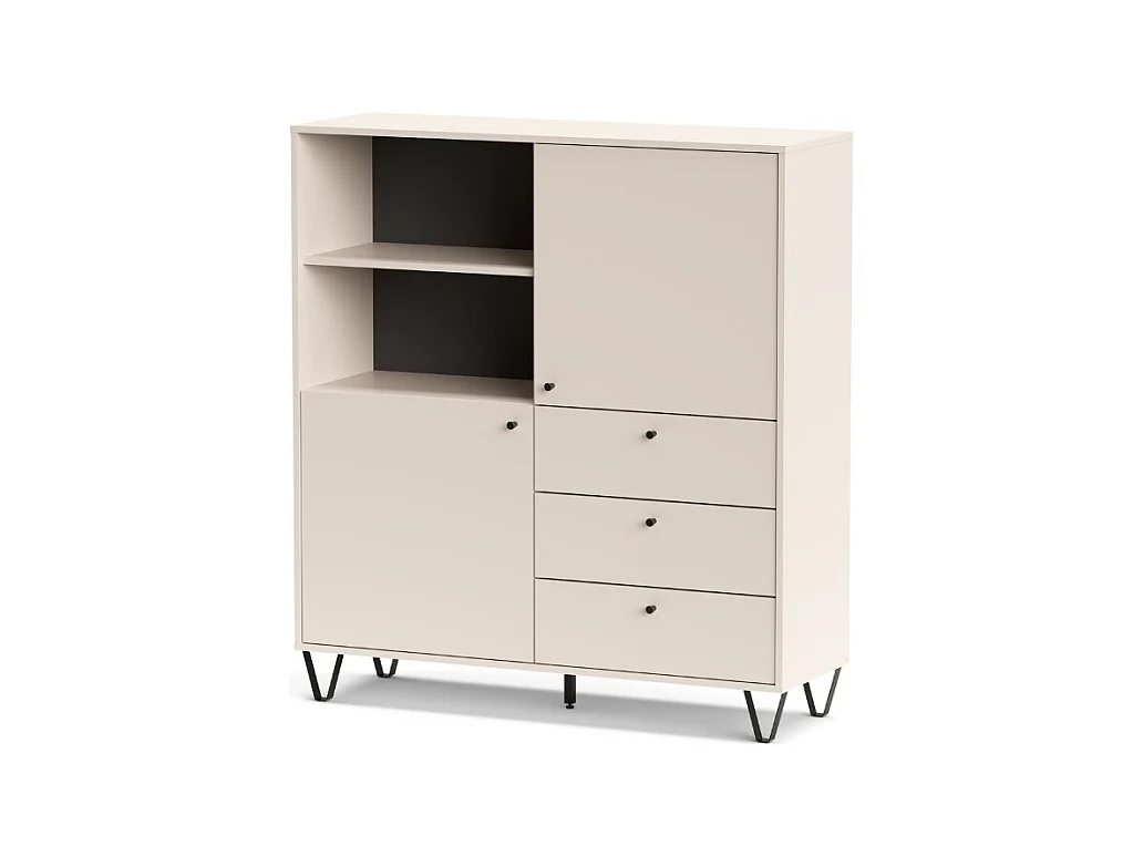 Credenza con ante cassetti e vano a giorno cachemire ALDO6 123,6x40x135H