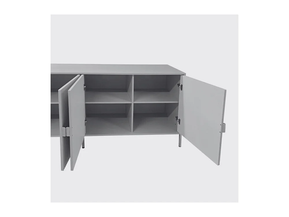 Madia Lotus 4 ante con frontali cannettati colore cashmere opaco 203.4x49x87.4H