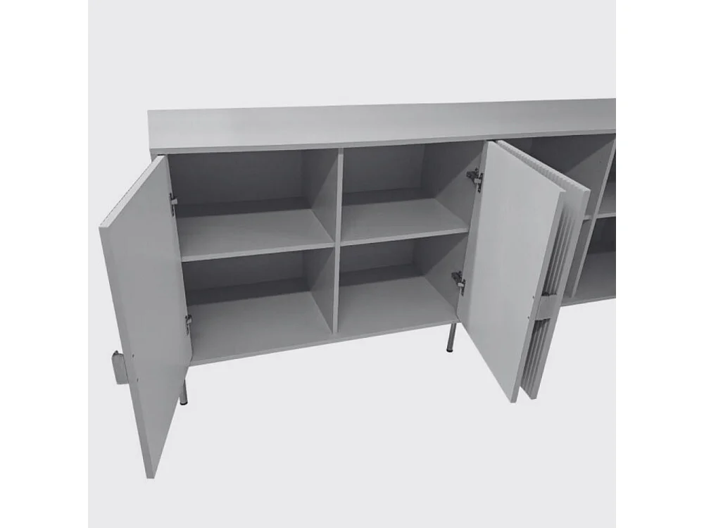 Madia Lotus 4 ante con frontali cannettati colore cashmere opaco 203.4x49x87.4H