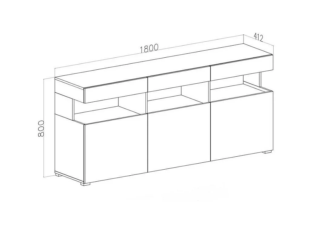 Madia Itaca 3 ante in noce eastwood e cashmere con dettagli in vetro 180x41.2x80H – Ordine ed Eleganza