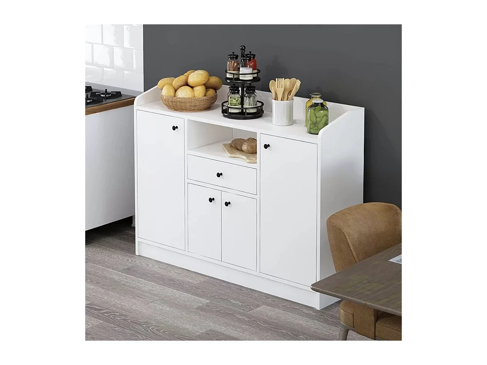 Mobile multiuso Arina bianco 4 ante e cassetto 120x35x90H