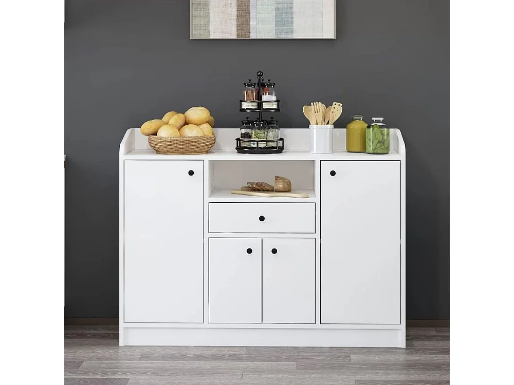 Mobile multiuso Arina bianco 4 ante e cassetto 120x35x90H