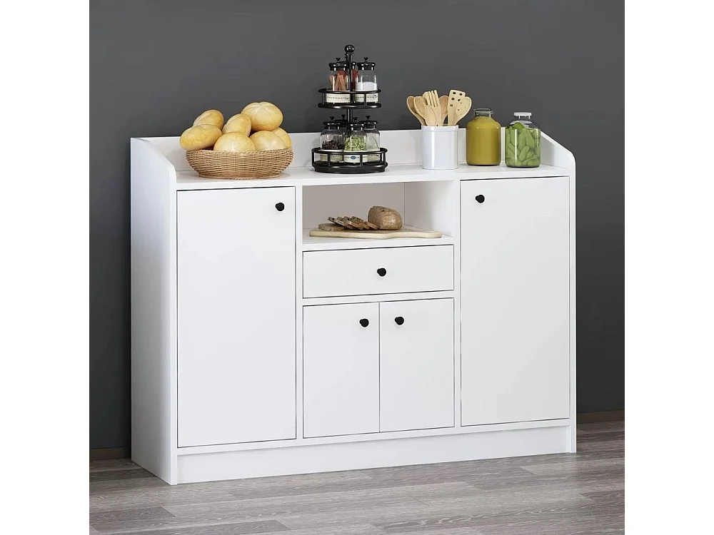 Mobile multiuso Arina bianco 4 ante e cassetto 120x35x90H