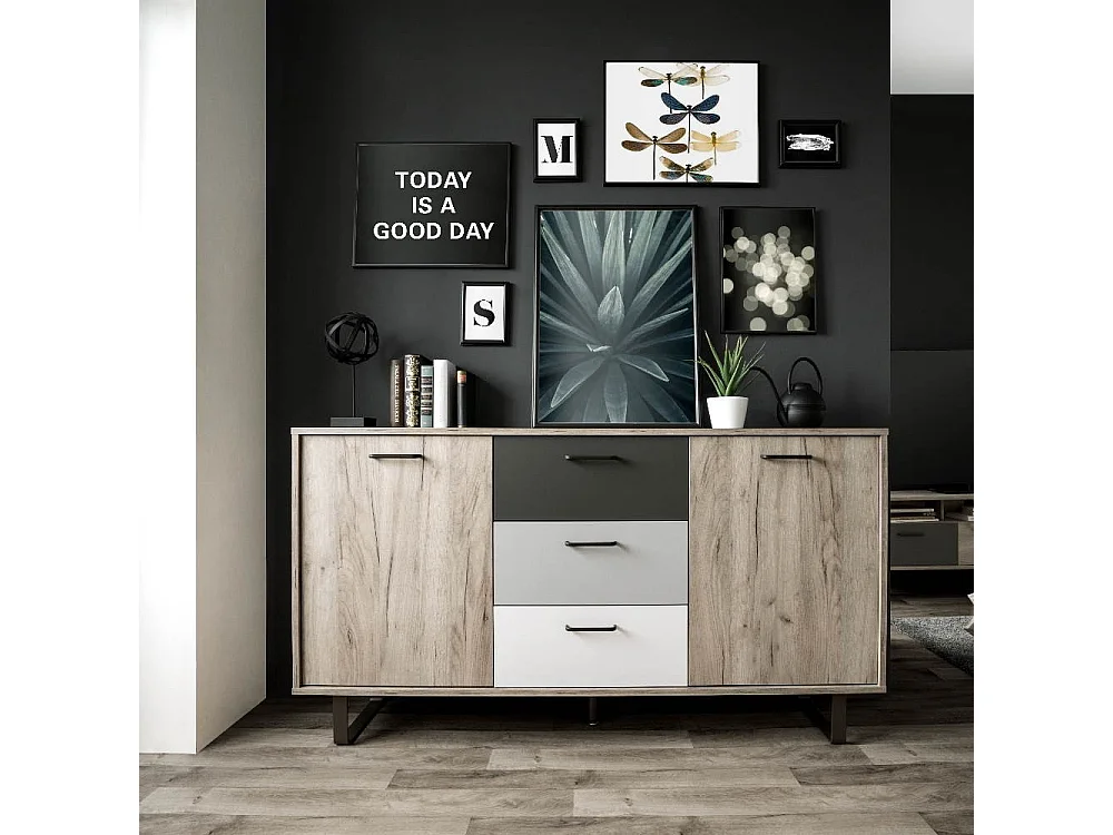 Credenza 2 ante e 3 cassetti Orlando4 colore rovere