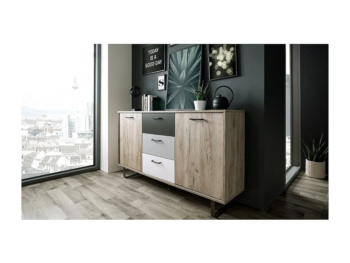 Credenza 2 ante e 3 cassetti Orlando4 colore rovere