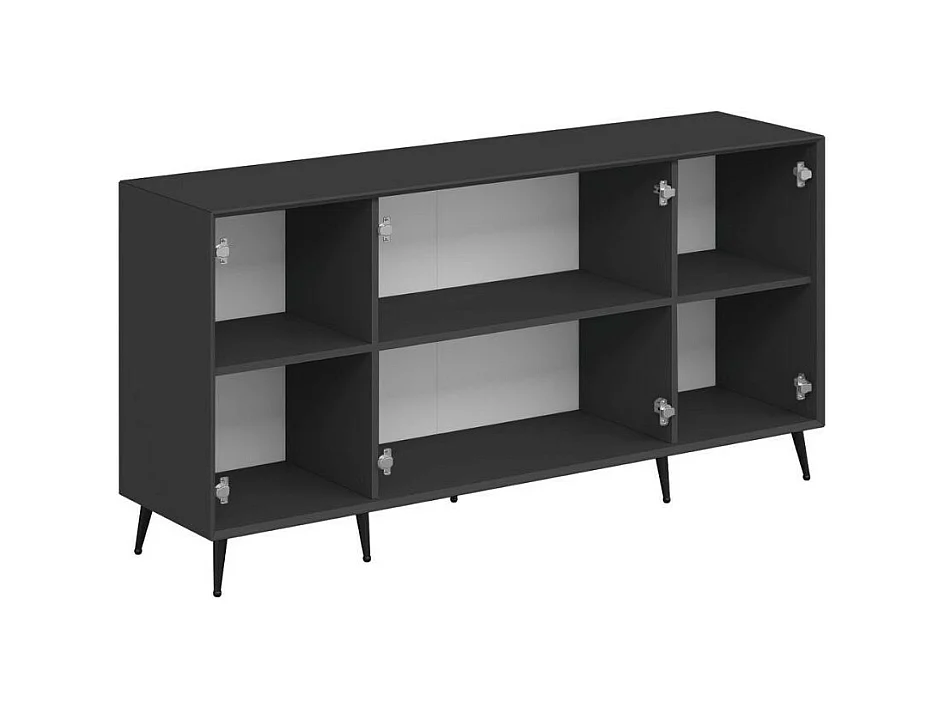 Madia Kale 4 ante antracite effetto cannettato 180x45x90H : Eleganza e Funzionalità