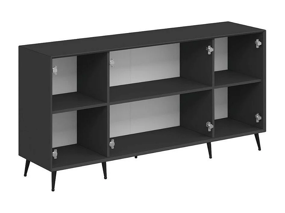 Madia Kale 4 ante antracite effetto cannettato 180x45x90H : Eleganza e Funzionalità