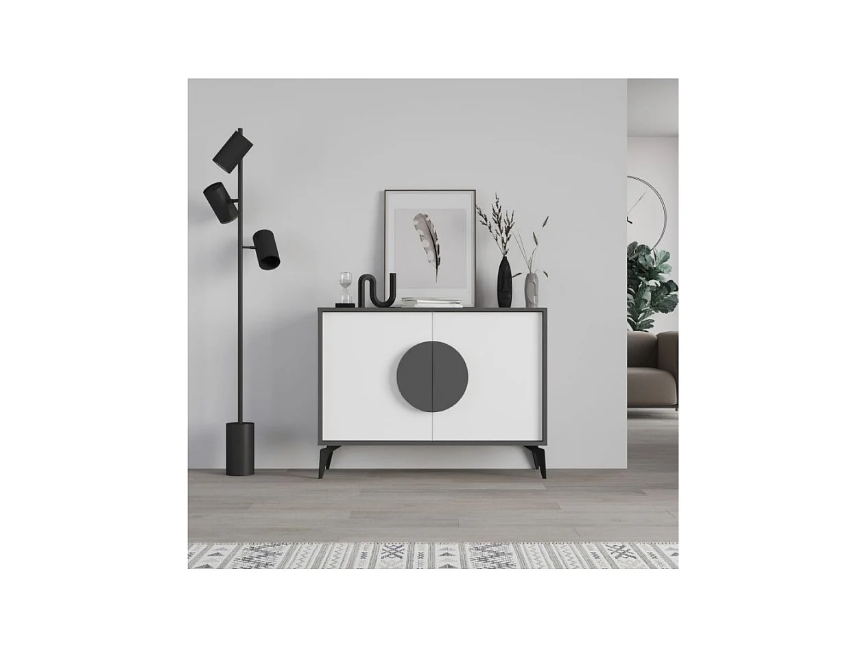 Madia 2 ante Gora110 110x35,6x82 colore antracite e bianco