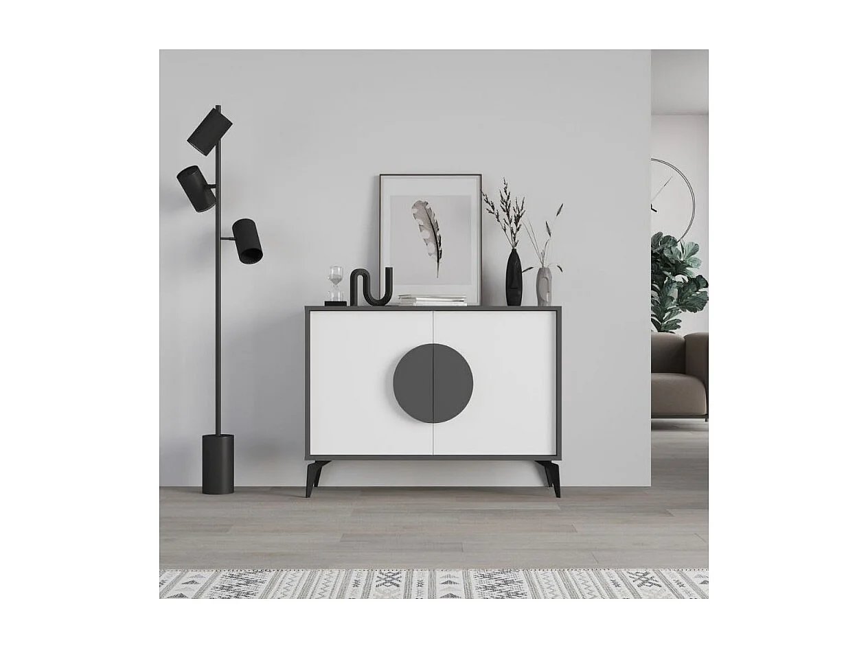 Madia 2 ante Gora110 110x35,6x82 colore antracite e bianco