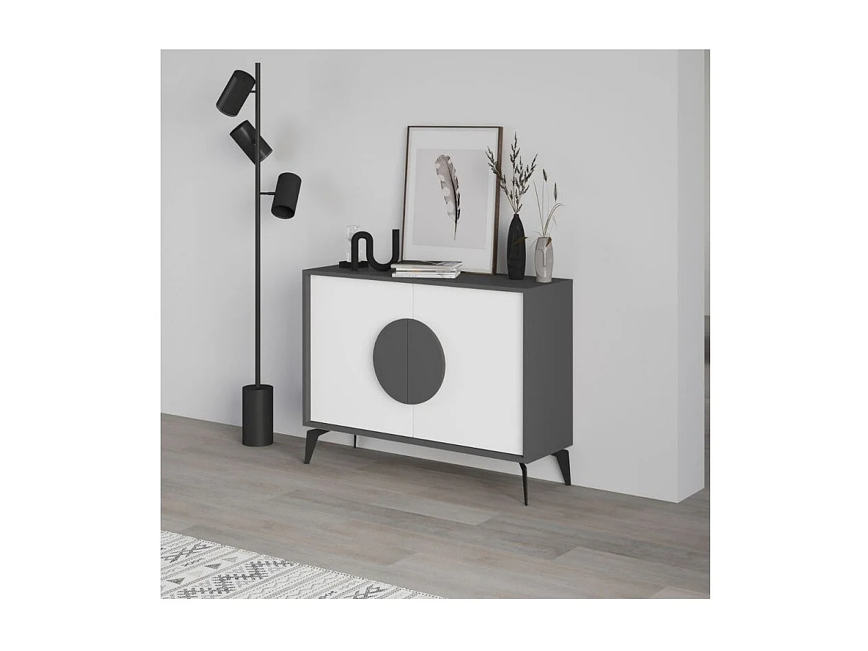 Madia 2 ante Gora110 110x35,6x82 colore antracite e bianco